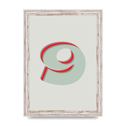 Mix Match Number 9" Printed Poster - A4 framed
