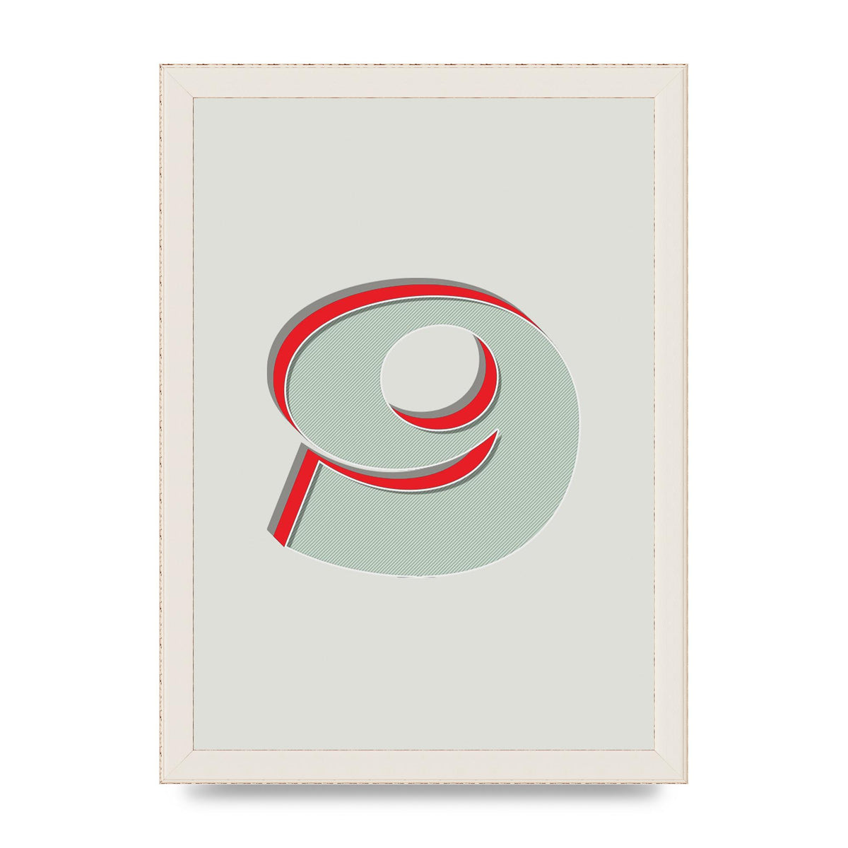 Mix Match Number 9" Printed Poster - A4 framed