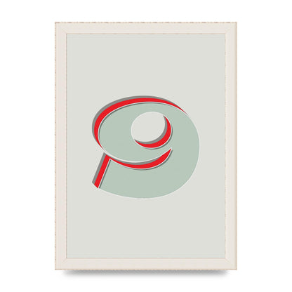 Mix Match Number 9" Printed Poster - A4 framed