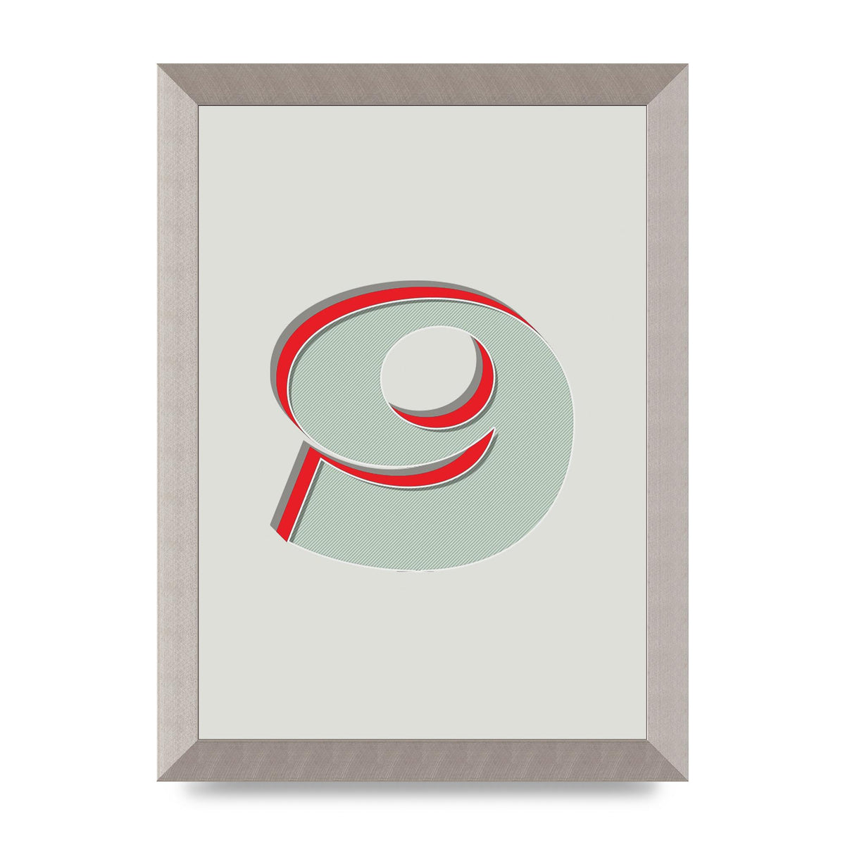 Mix Match Number 9" Printed Poster - A4 framed