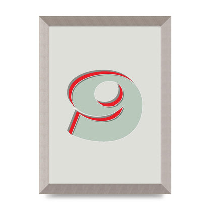 Mix Match Number 9" Printed Poster - A4 framed