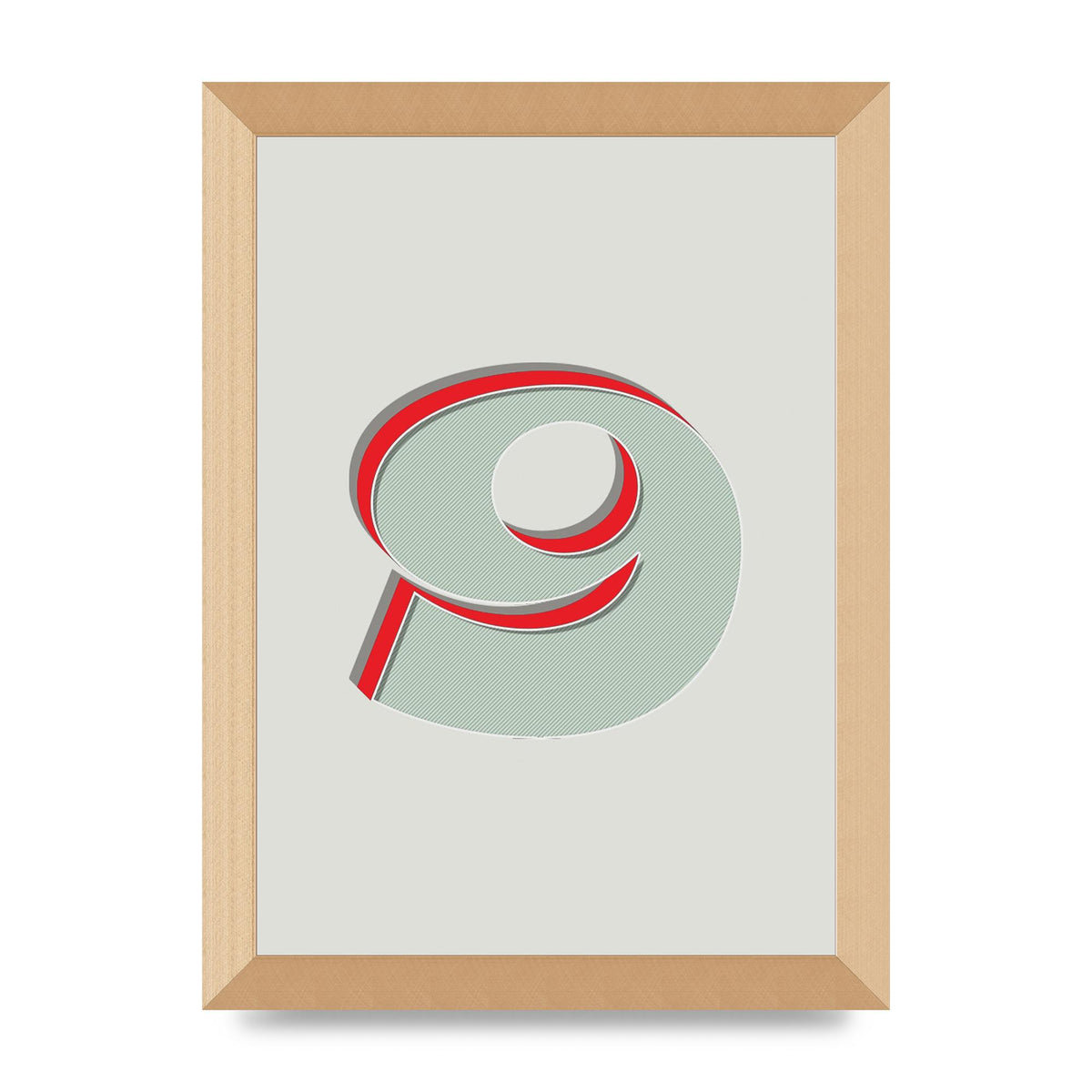 Mix Match Number 9" Printed Poster - A4 framed
