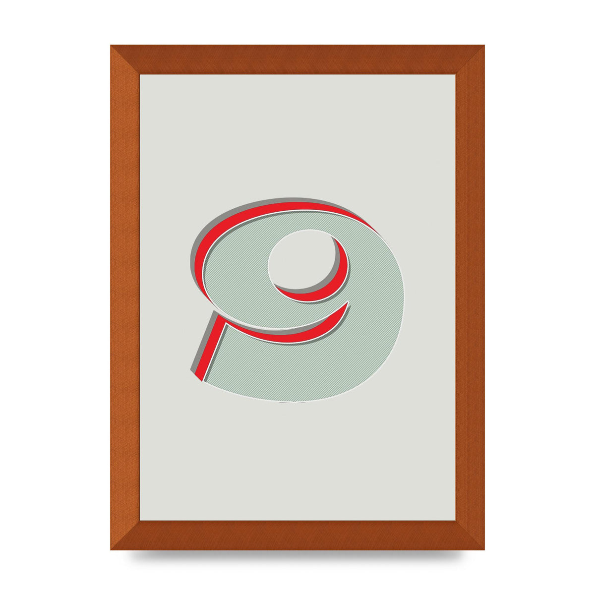 Mix Match Number 9" Printed Poster - A4 framed