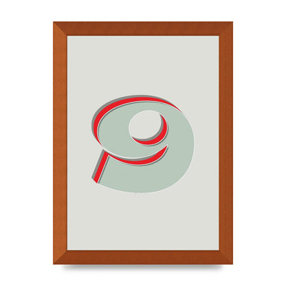 Mix Match Number 9" Printed Poster - A4 framed