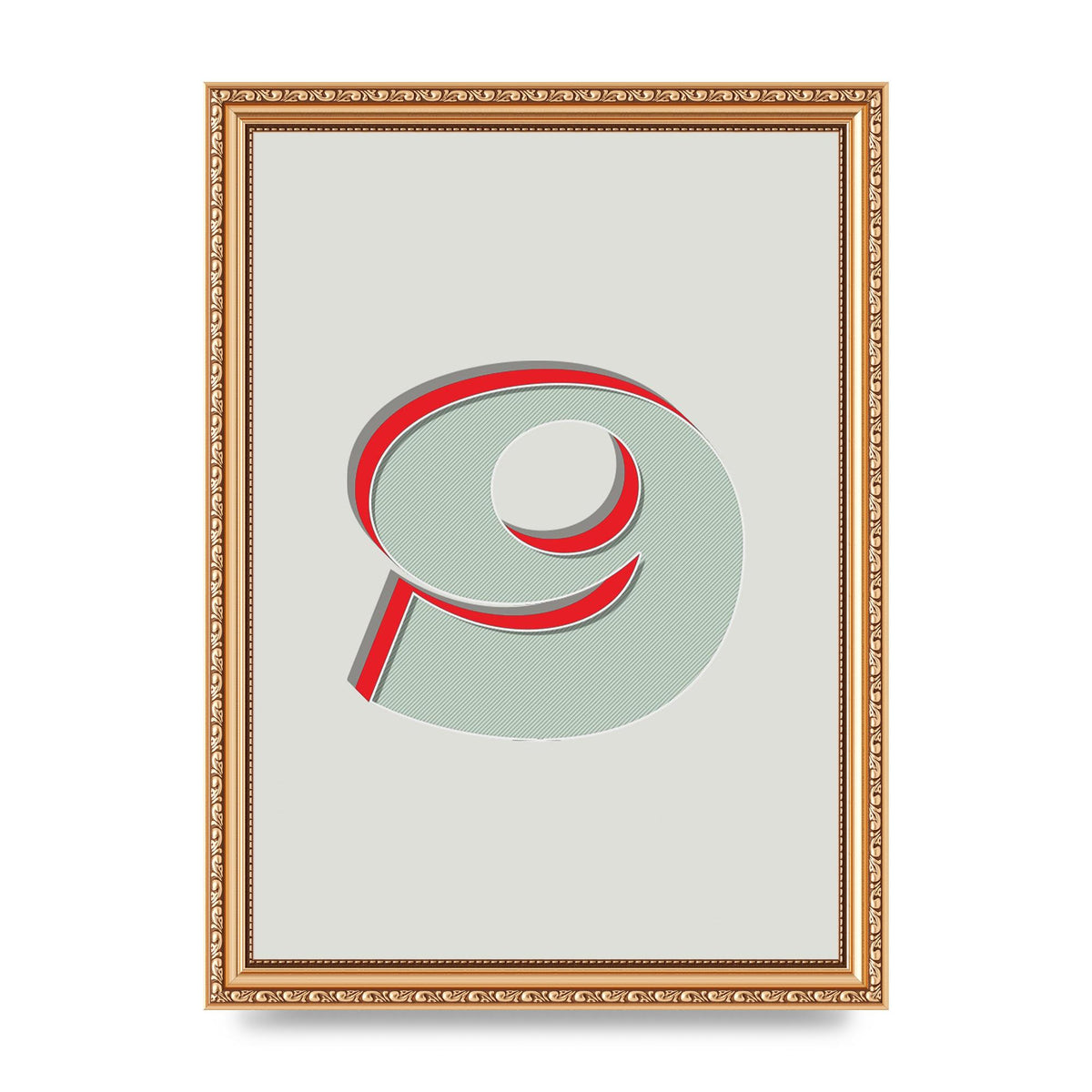 Mix Match Number 9" Printed Poster - A4 framed