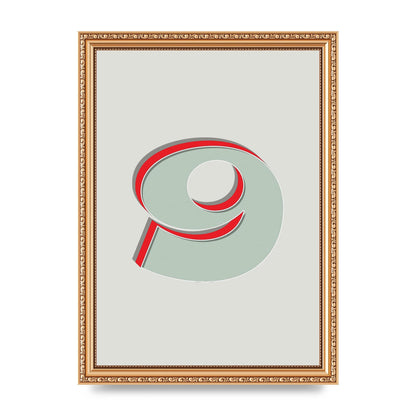 Mix Match Number 9" Printed Poster - A4 framed