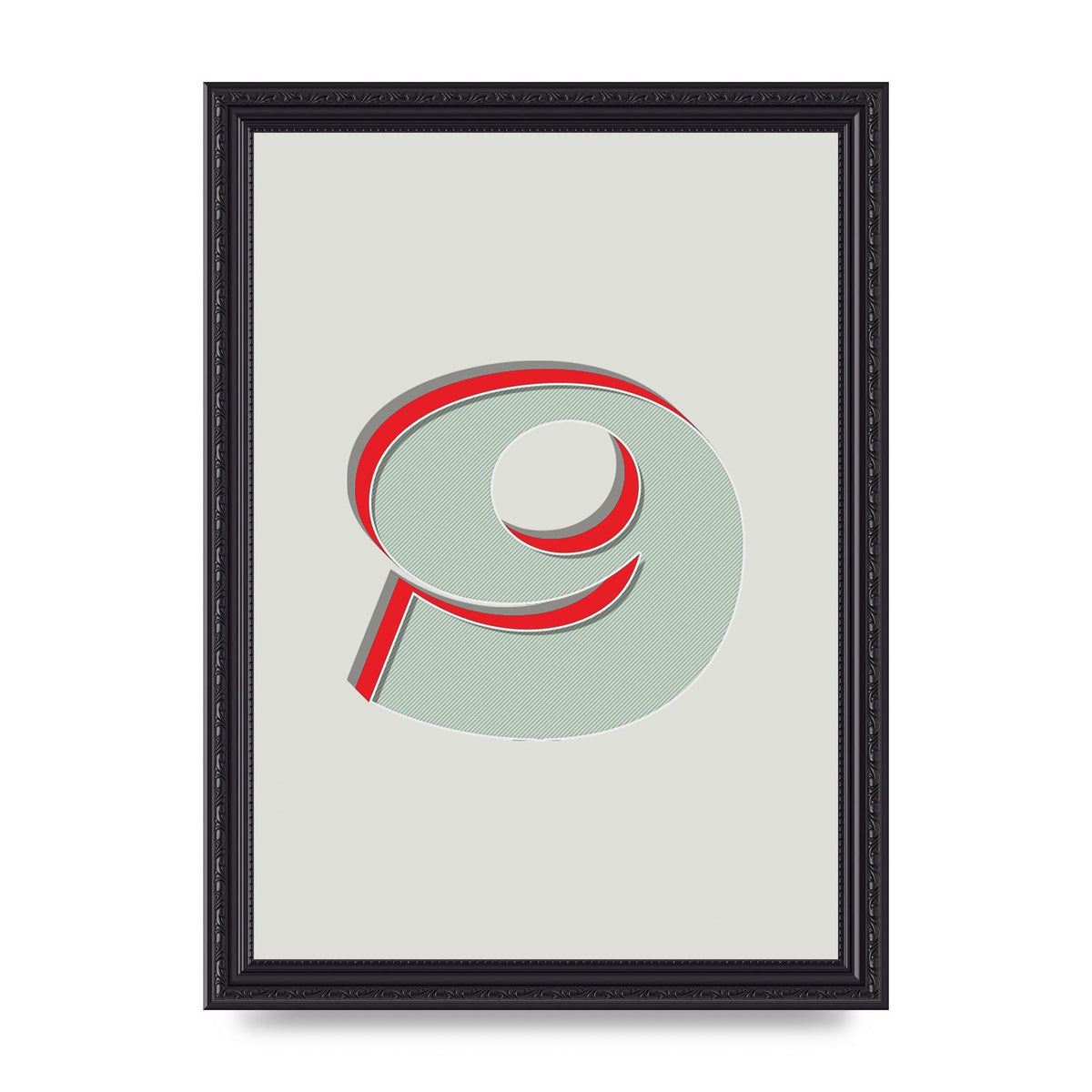 Mix Match Number 9" Printed Poster - A4 framed