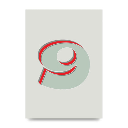 Mix Match Number 9" Printed Poster - unframed print