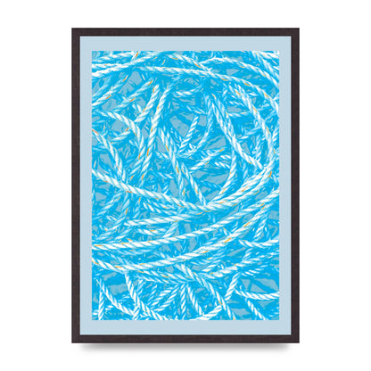 Blue Nautical Pattern Wall Art - A2 framed