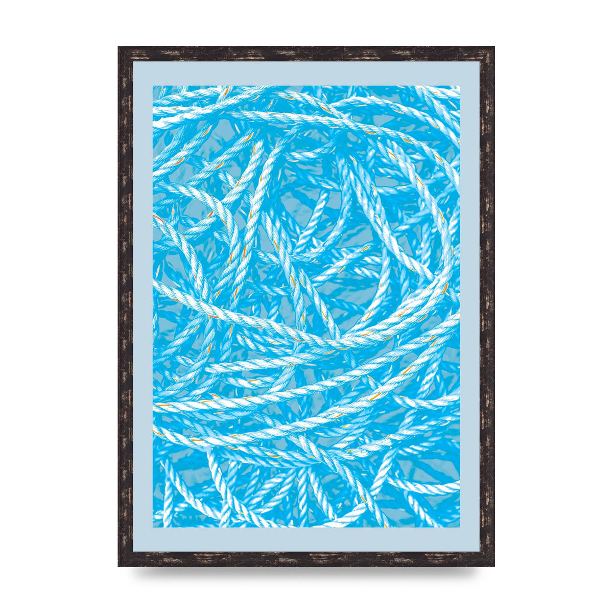 Blue Nautical Pattern Wall Art - A2 framed