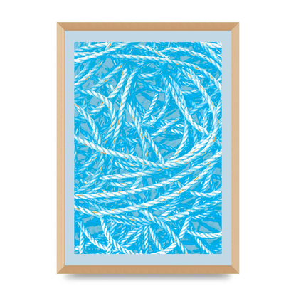 Blue Nautical Pattern Wall Art - A2 framed