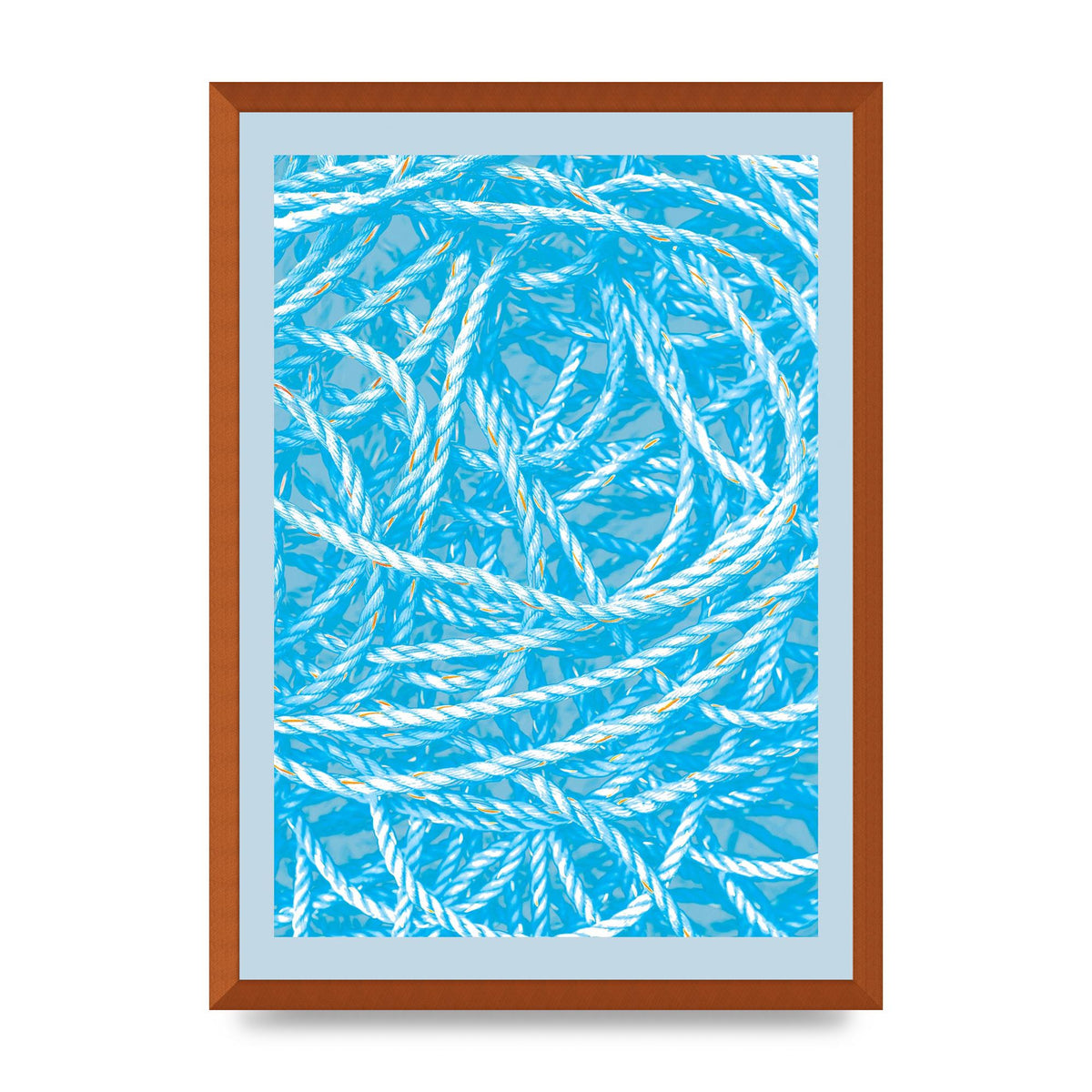 Blue Nautical Pattern Wall Art - A2 framed