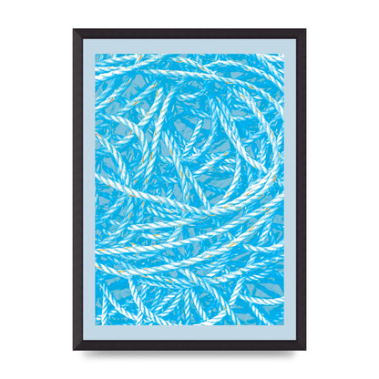 Blue Nautical Pattern Wall Art - A2 framed