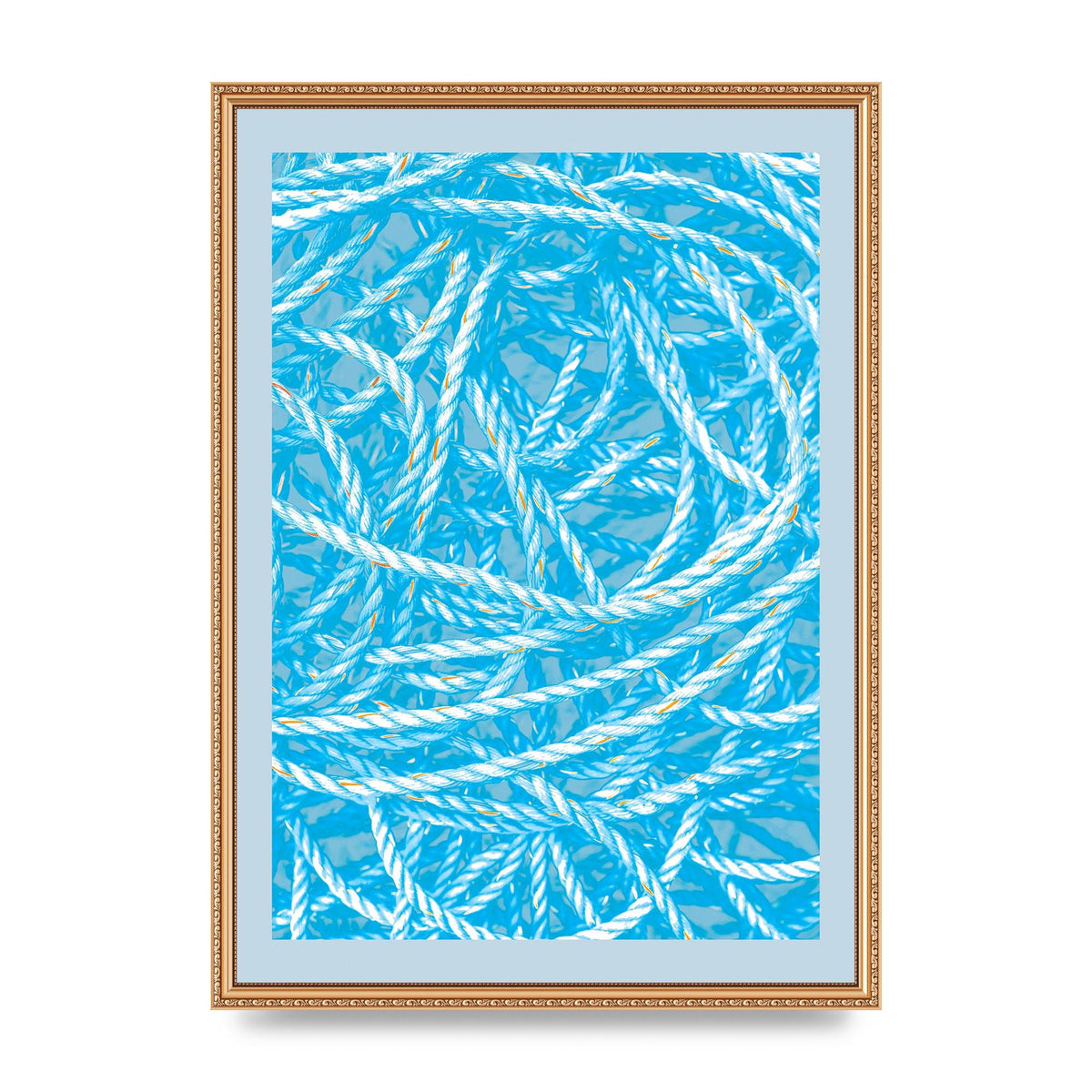 Blue Nautical Pattern Wall Art - A2 framed