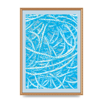 Blue Nautical Pattern Wall Art - A2 framed