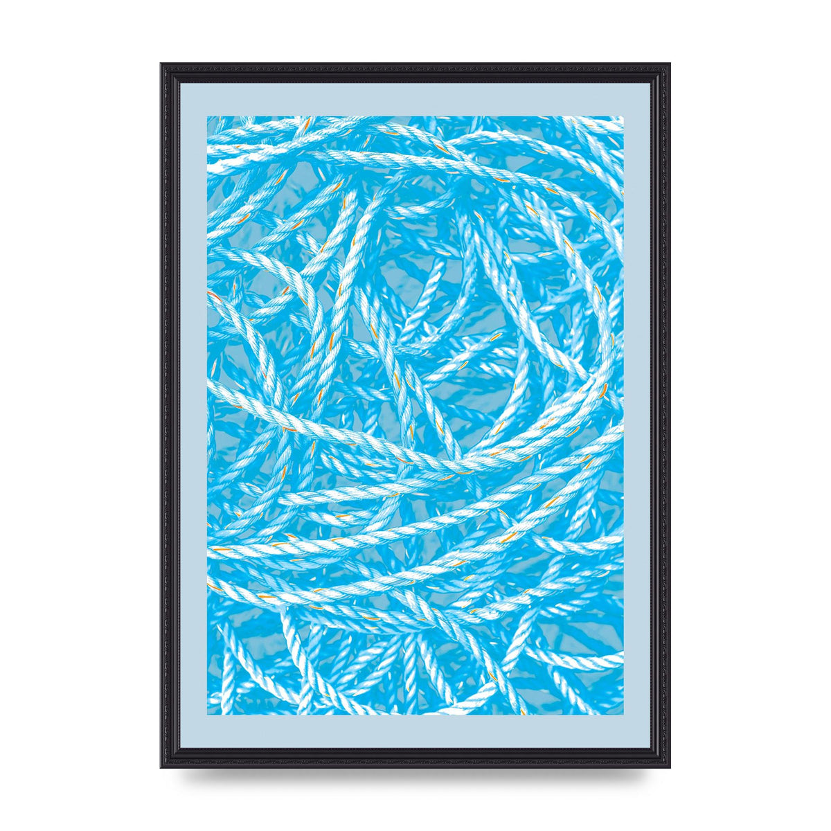 Blue Nautical Pattern Wall Art - A2 framed