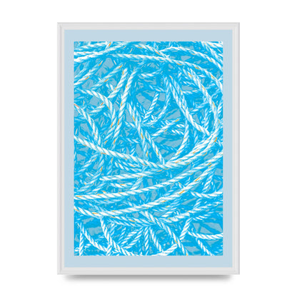 Blue Nautical Pattern Wall Art - A2 framed