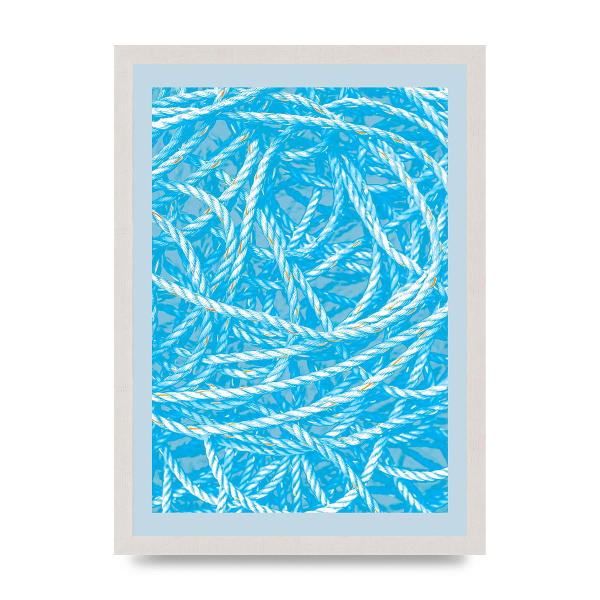 Blue Nautical Pattern Wall Art - A3 framed