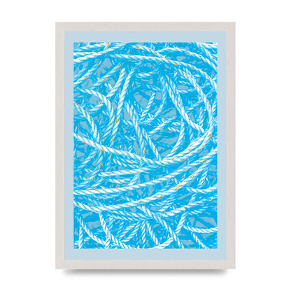 Blue Nautical Pattern Wall Art - A3 framed