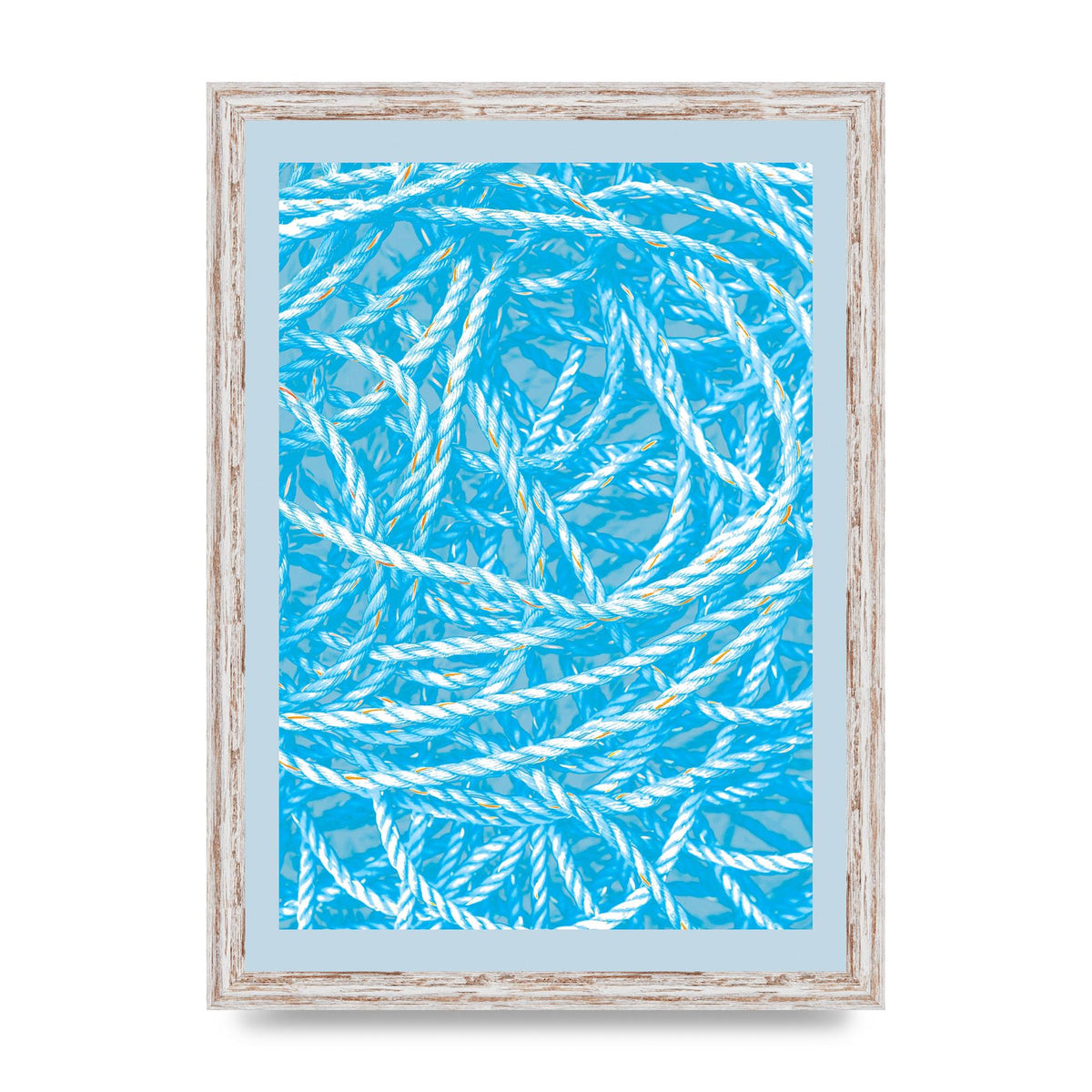 Blue Nautical Pattern Wall Art - A3 framed