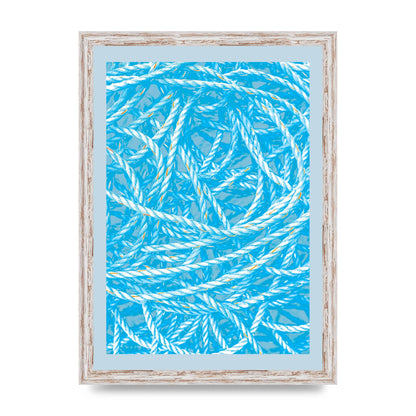 Blue Nautical Pattern Wall Art - A3 framed