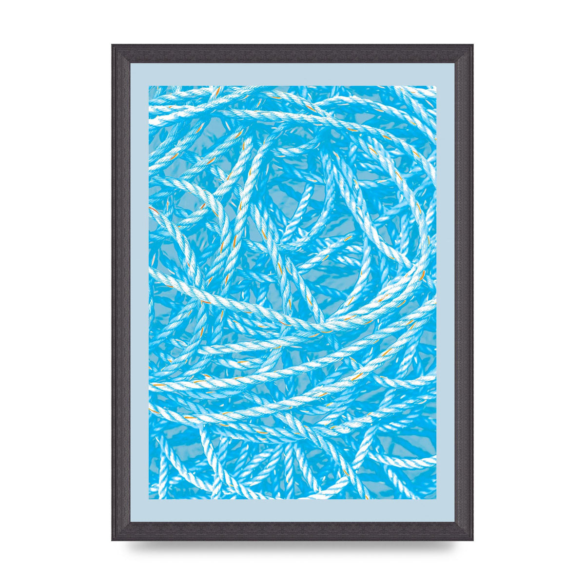 Blue Nautical Pattern Wall Art - A3 framed