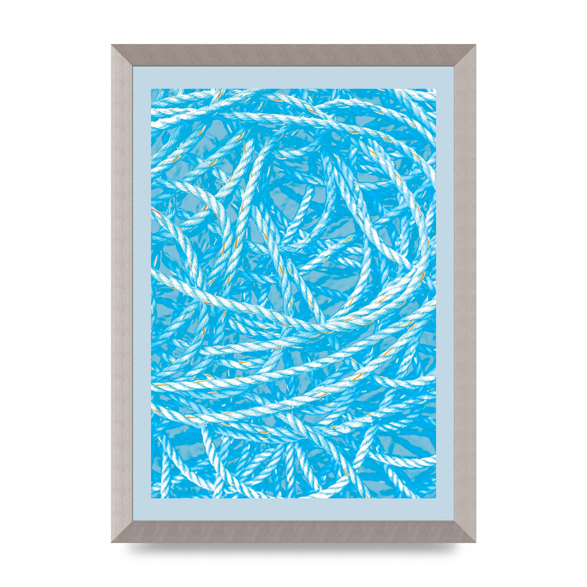 Blue Nautical Pattern Wall Art - A3 framed