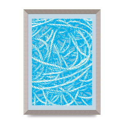 Blue Nautical Pattern Wall Art - A3 framed