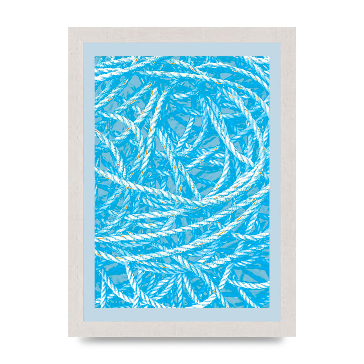 Blue Nautical Pattern Wall Art - A4 framed