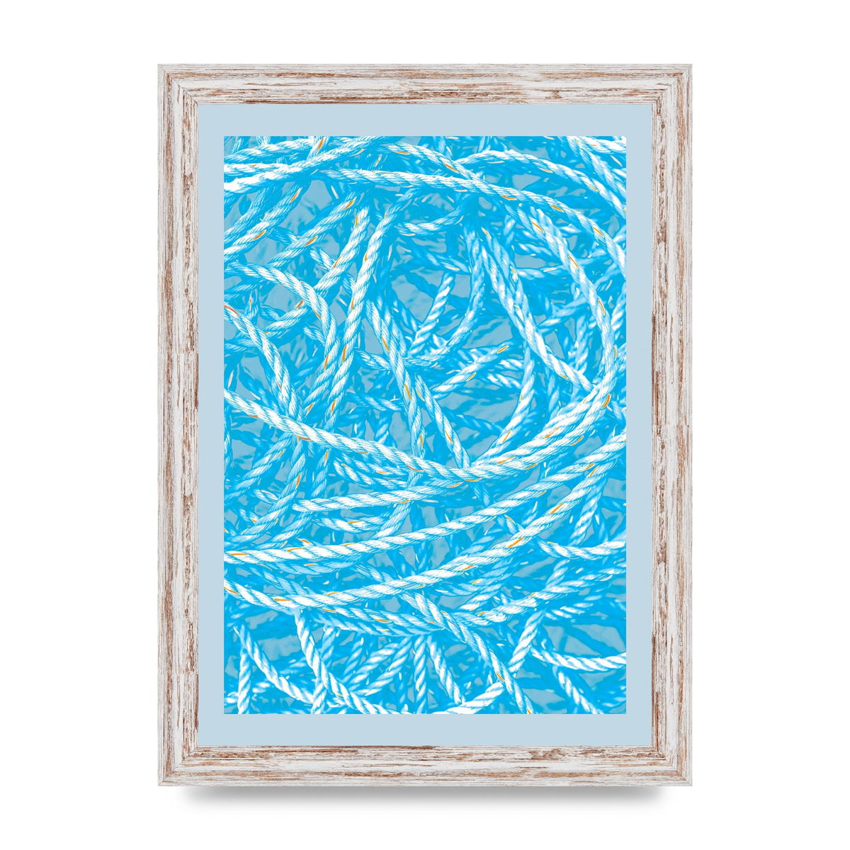 Blue Nautical Pattern Wall Art - A4 framed