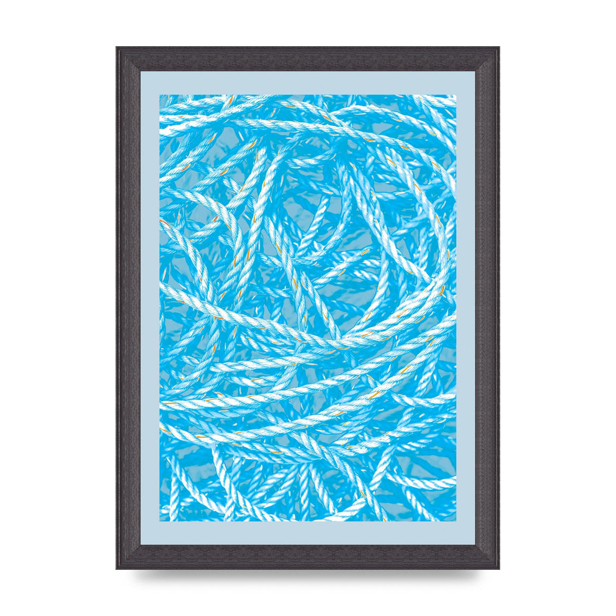 Blue Nautical Pattern Wall Art - A4 framed