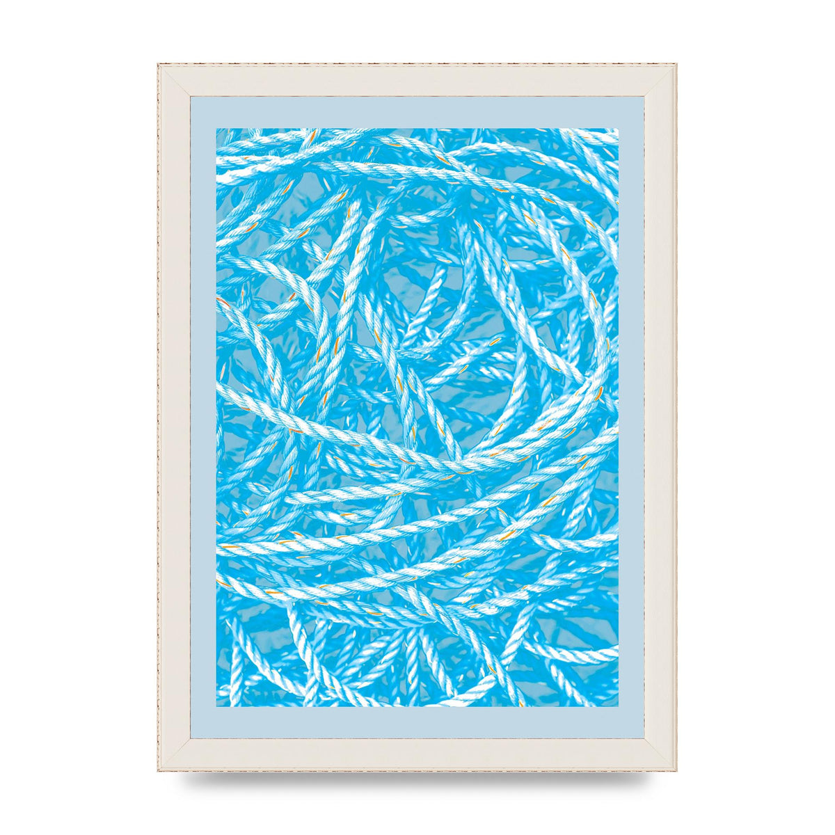 Blue Nautical Pattern Wall Art - A4 framed