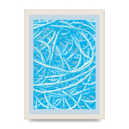 Blue Nautical Pattern Wall Art - A4 framed