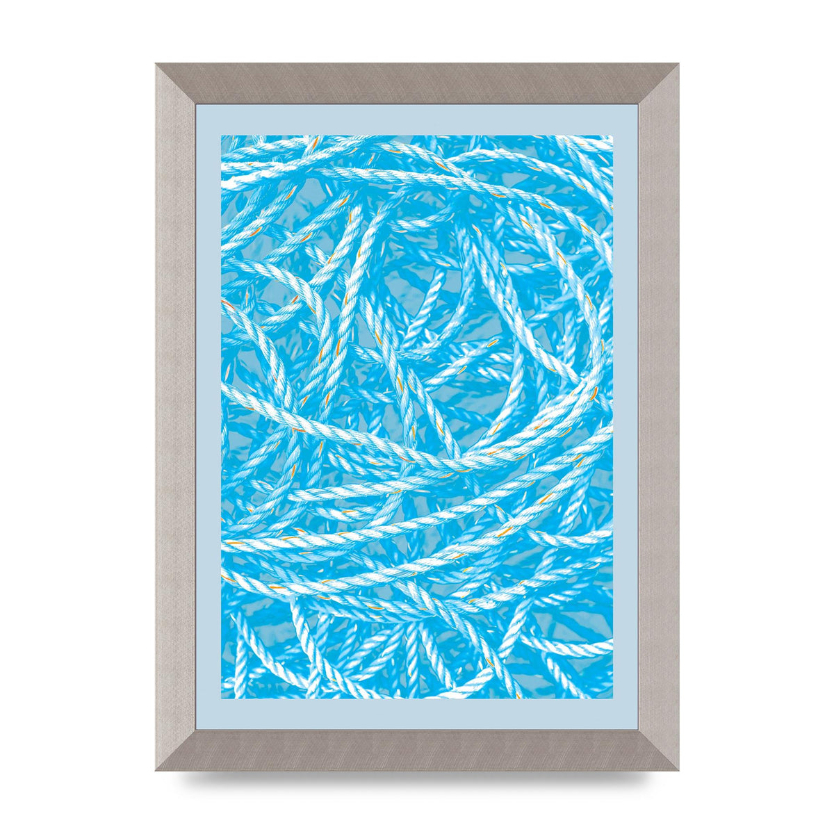 Blue Nautical Pattern Wall Art - A4 framed