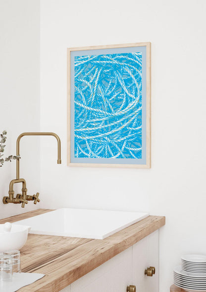 Blue Nautical Pattern Wall Art - kitchen 3