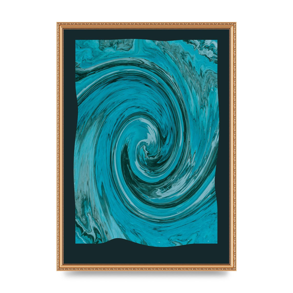 Green Swirl Pattern Art For The Home - A2 framed