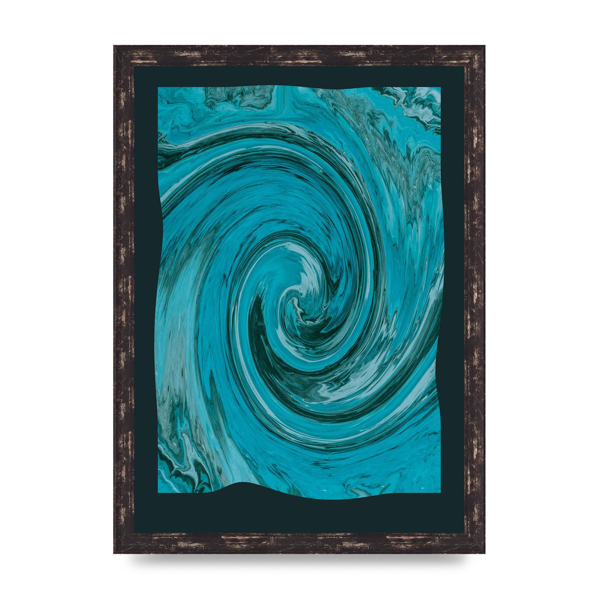 Green Swirl Pattern Art For The Home - A3 framed