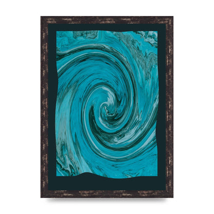 Green Swirl Pattern Art For The Home - A3 framed
