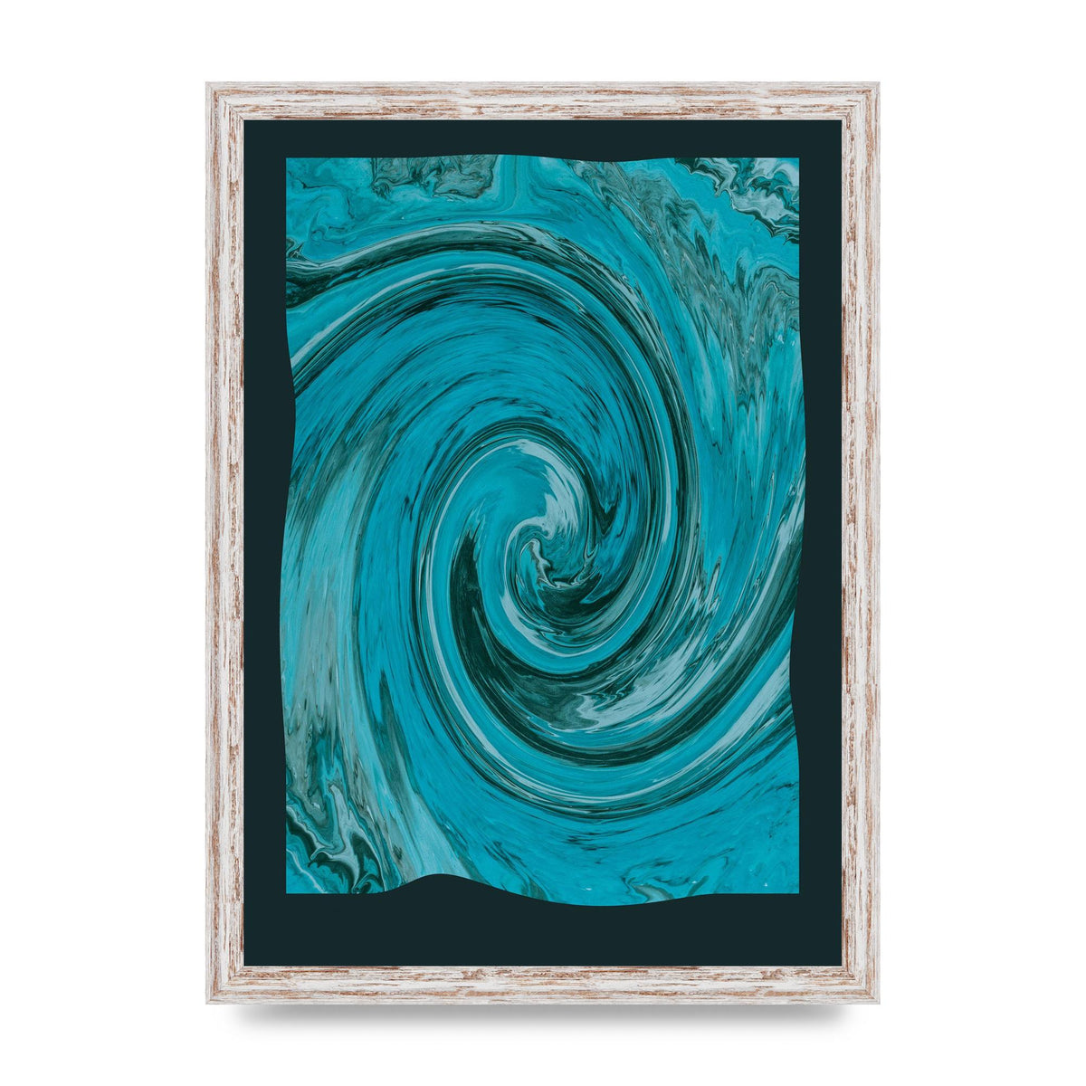 Green Swirl Pattern Art For The Home - A3 framed