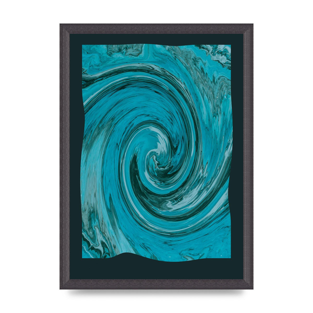 Green Swirl Pattern Art For The Home - A3 framed