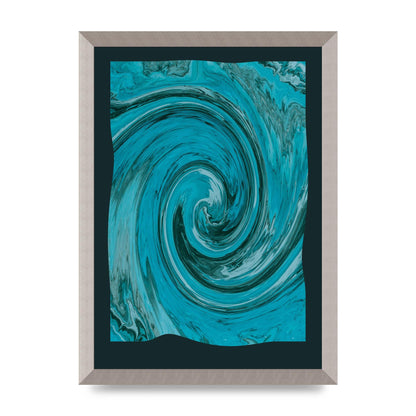 Green Swirl Pattern Art For The Home - A3 framed
