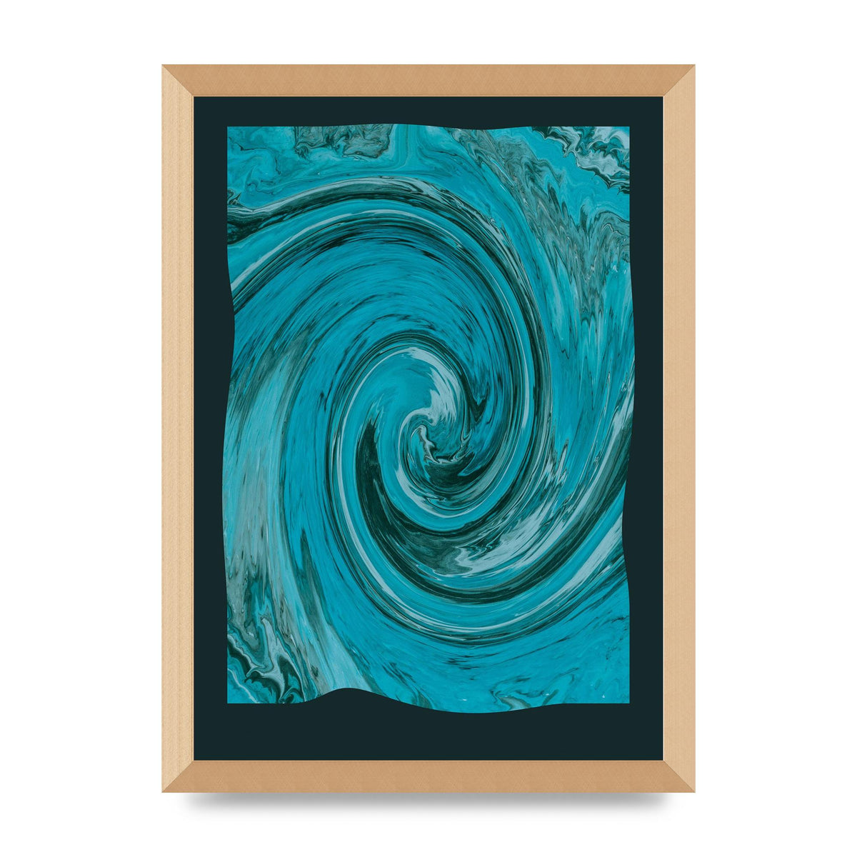 Green Swirl Pattern Art For The Home - A3 framed