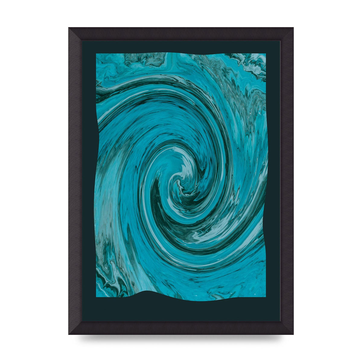 Green Swirl Pattern Art For The Home - A3 framed