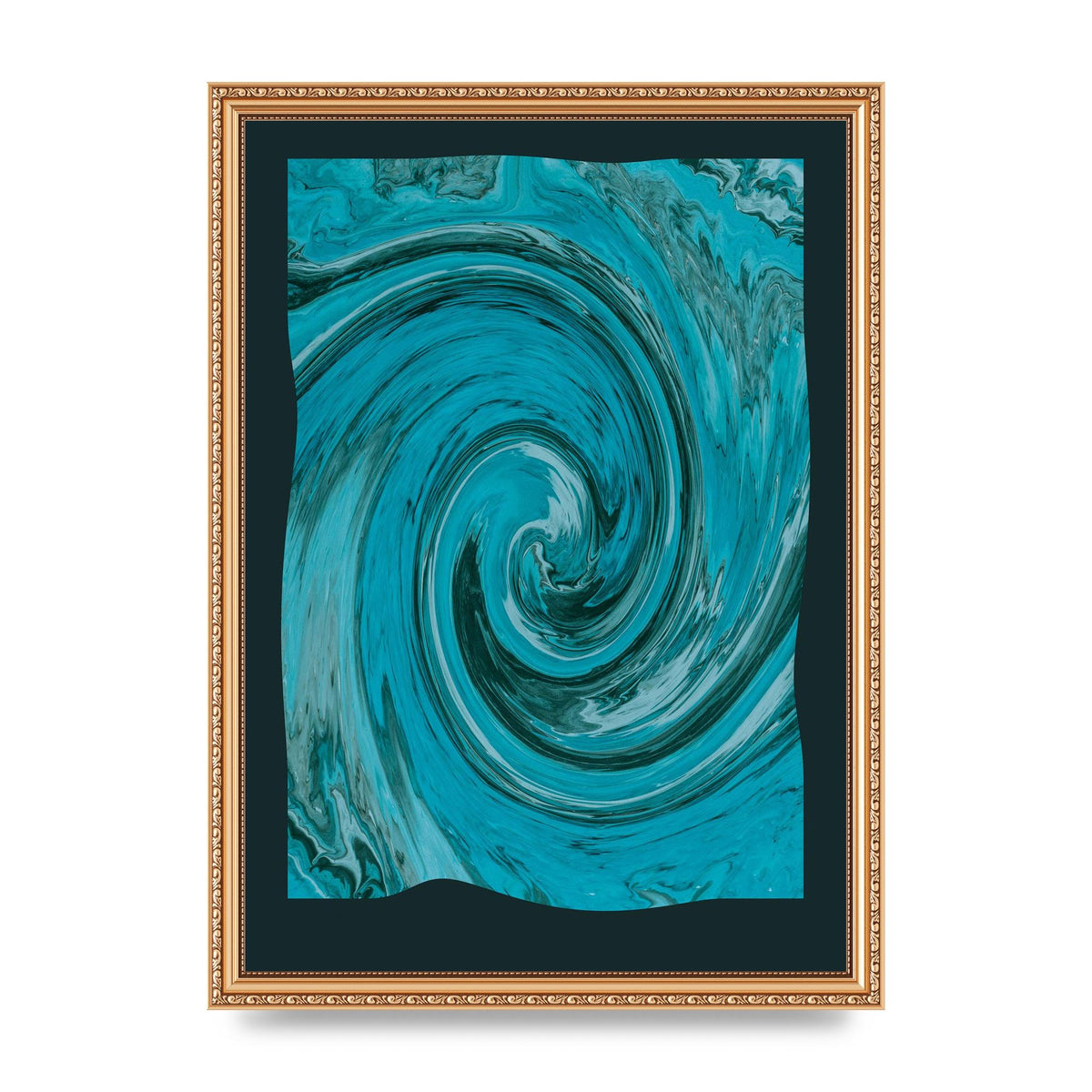 Green Swirl Pattern Art For The Home - A3 framed