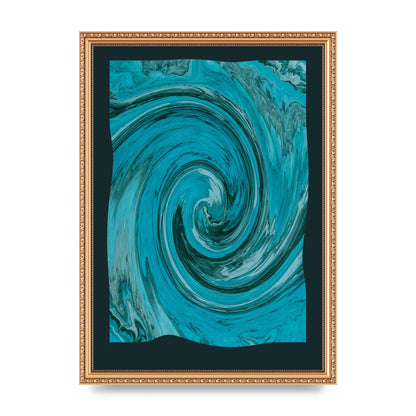 Green Swirl Pattern Art For The Home - A3 framed