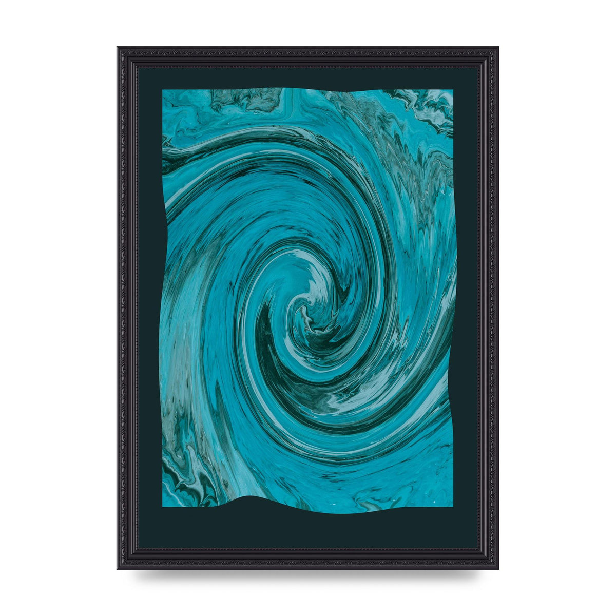 Green Swirl Pattern Art For The Home - A3 framed
