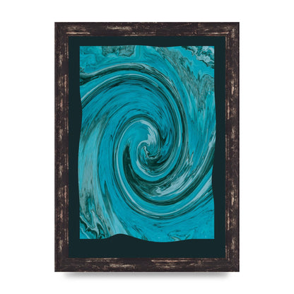 Green Swirl Pattern Art For The Home - A4 framed