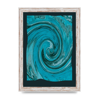 Green Swirl Pattern Art For The Home - A4 framed