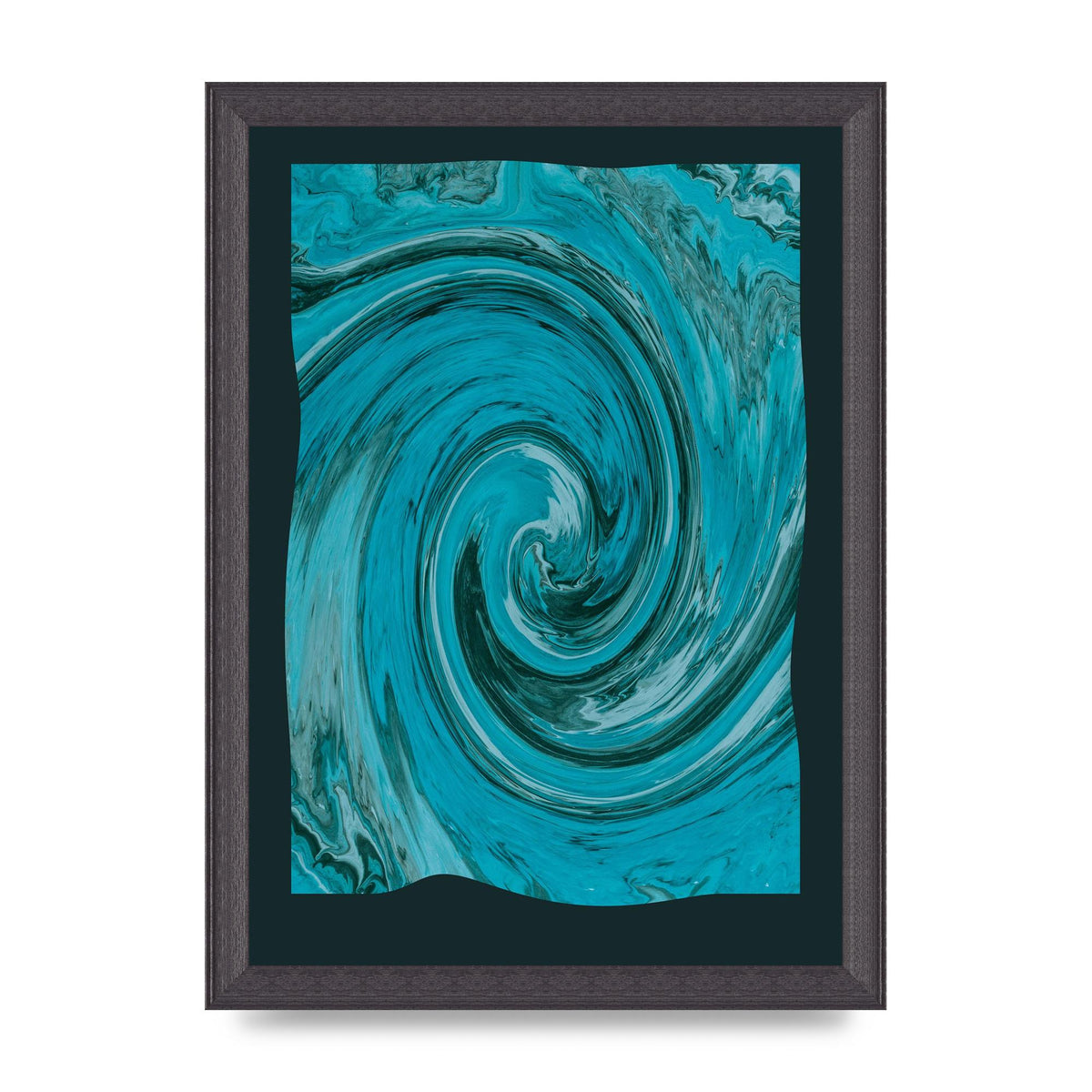 Green Swirl Pattern Art For The Home - A4 framed