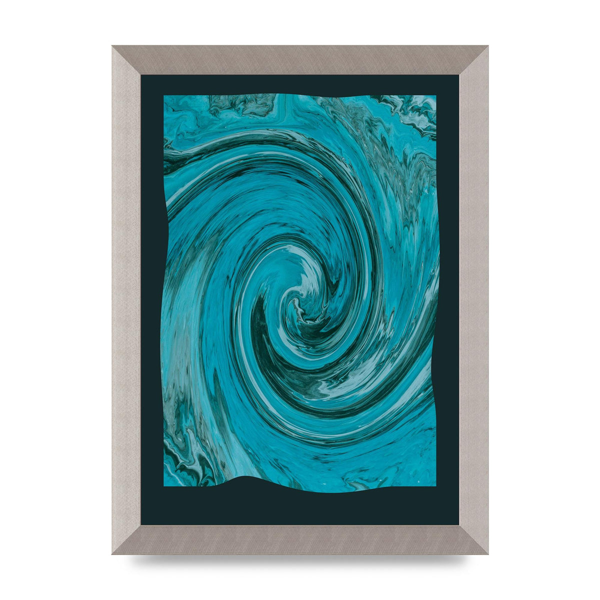 Green Swirl Pattern Art For The Home - A4 framed